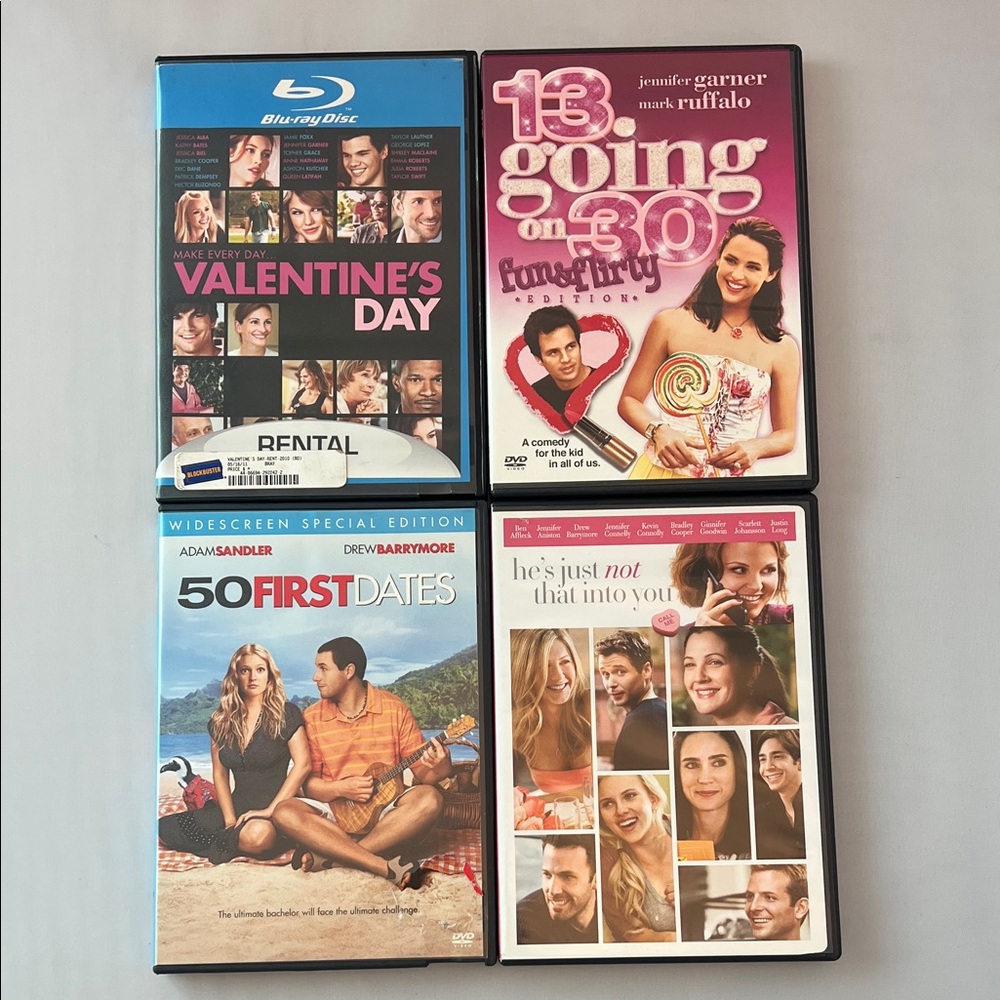 BUNDLE of 4: Romantic Comedy DVDs and BluRay Collection